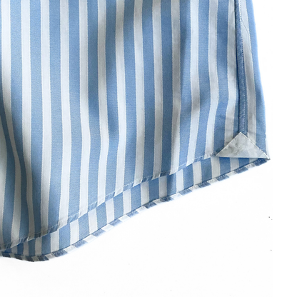 Finamore Striped Button Shirt in White / Blue