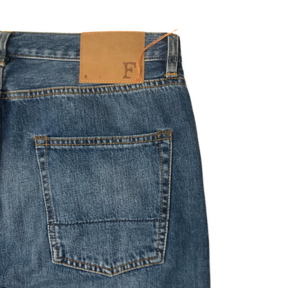 Fortela Japanese Selvedge Denim Jeans in Medium Wash Blue