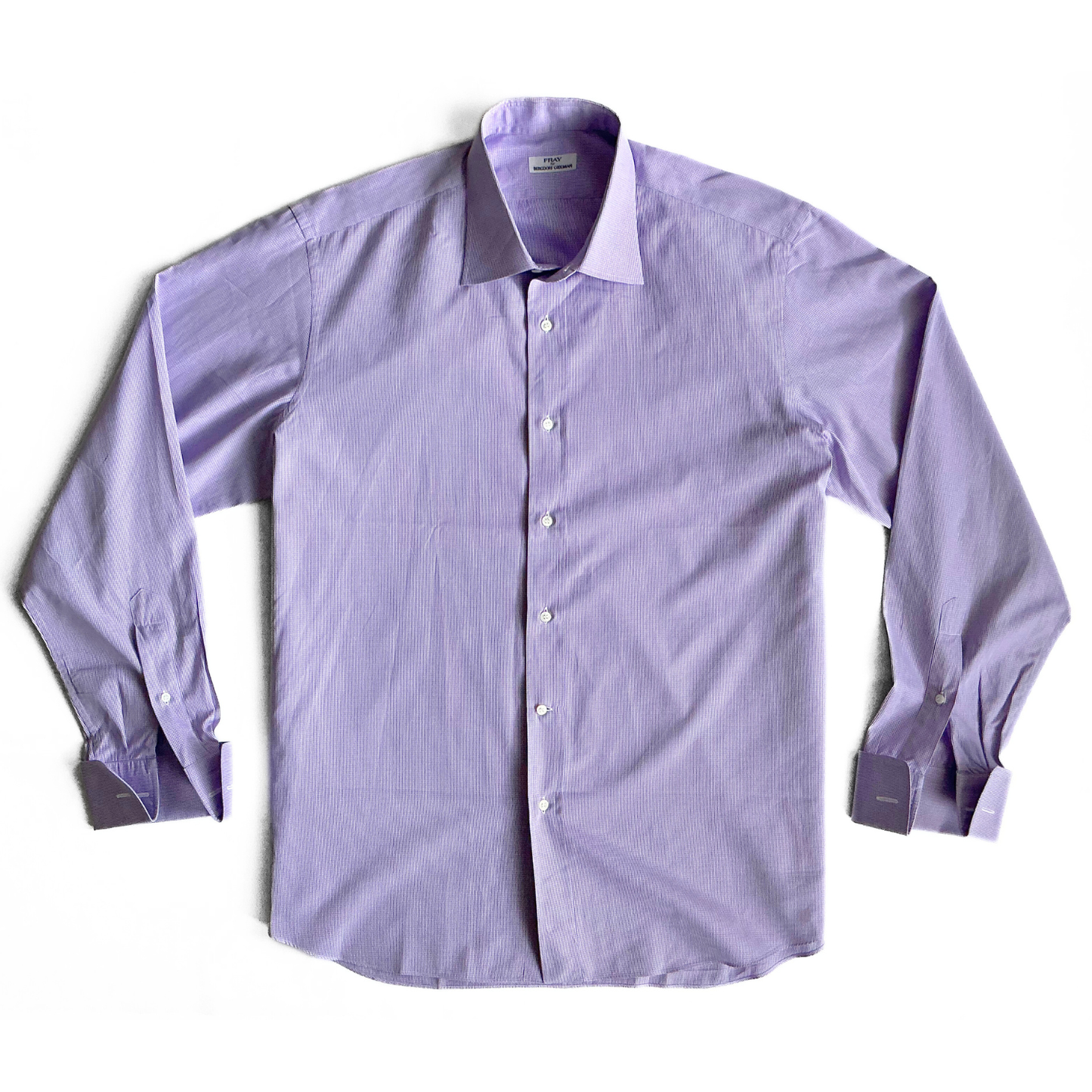Fray Italy for Bergdorf Goodman Dress Shirt in Purple Gingham