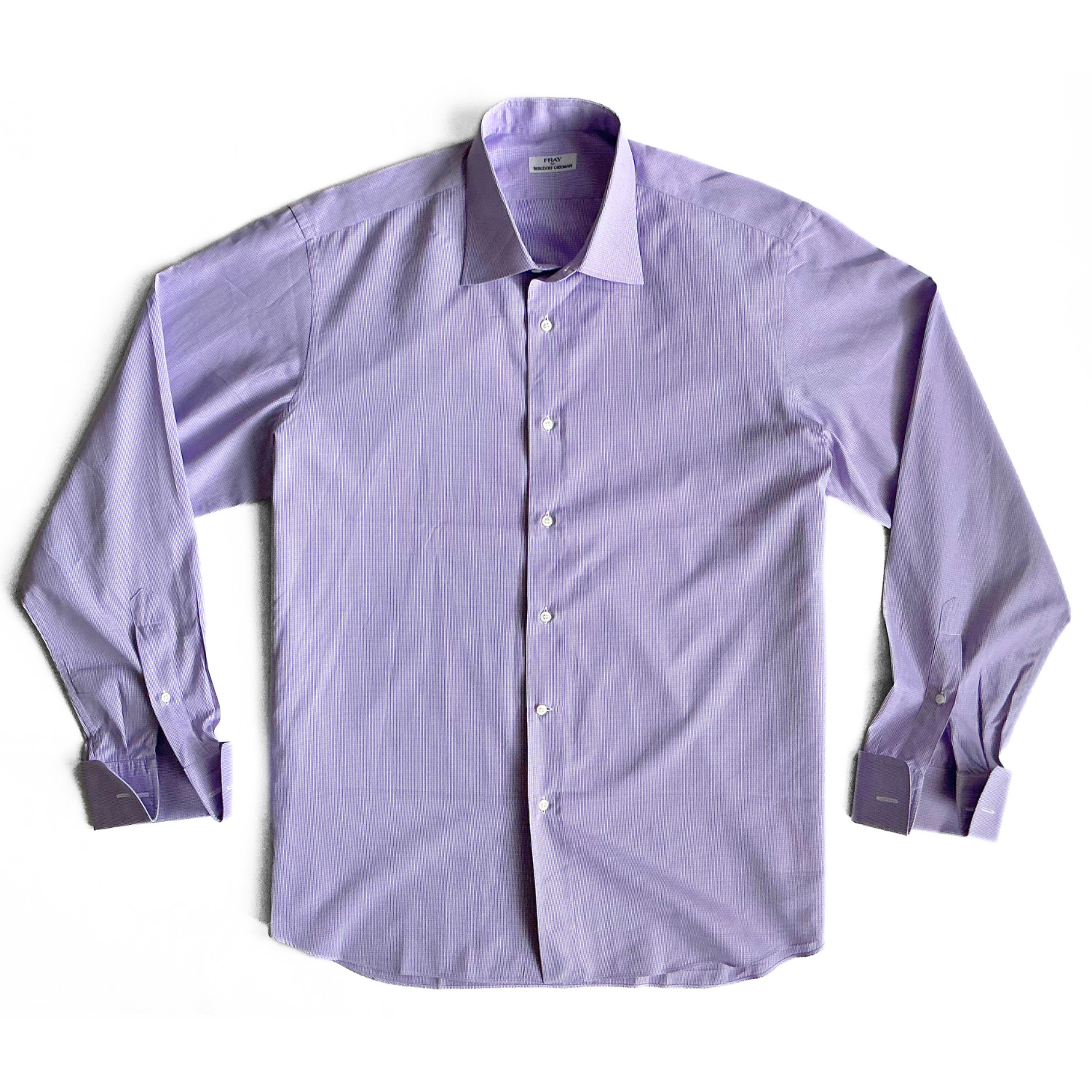 Fray Italy for Bergdorf Goodman Dress Shirt in Purple Gingham
