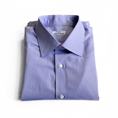Fray Italy for Bergdorf Goodman Dress Shirt in Purple Gingham