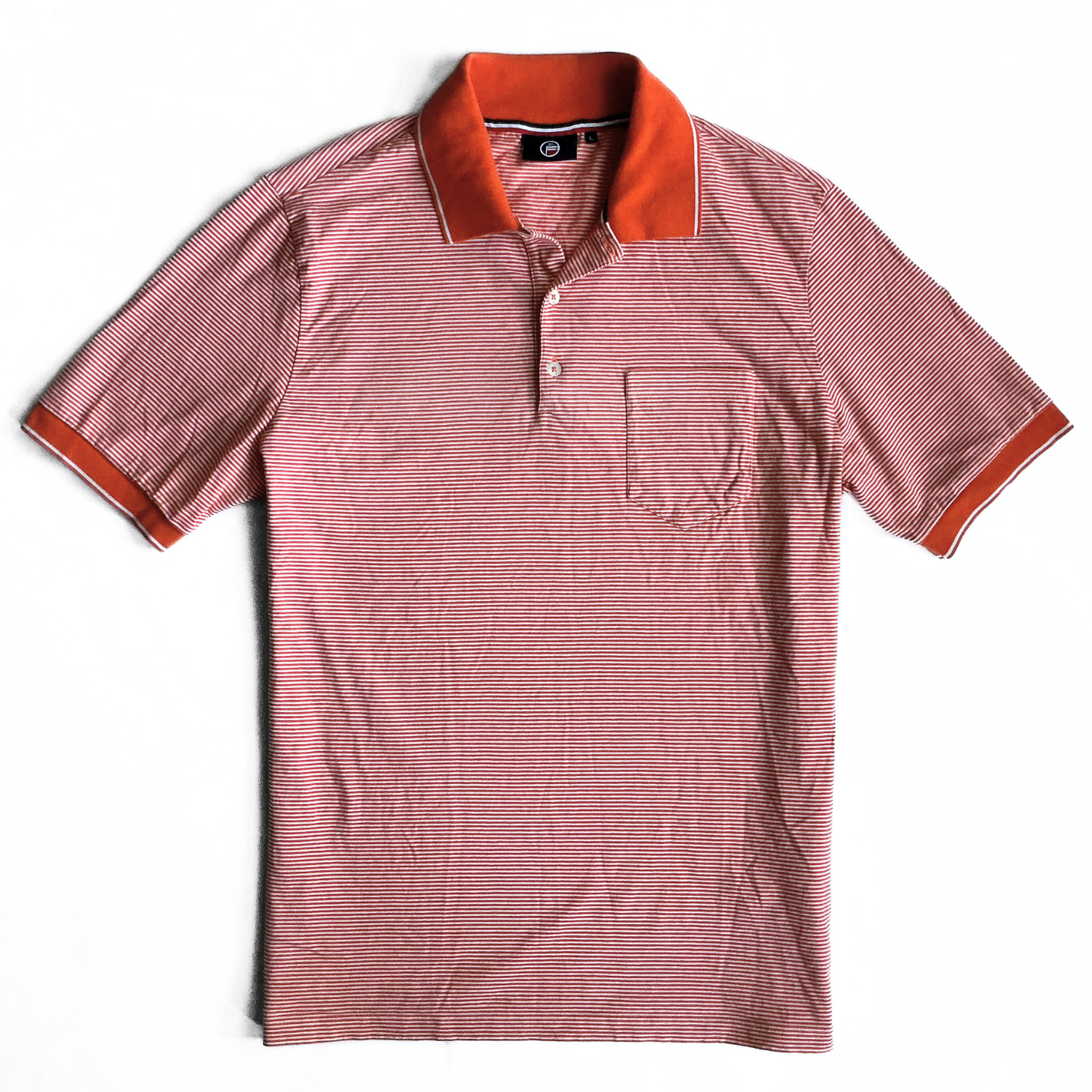 Fusalp Striped Polo Shirt in Orange