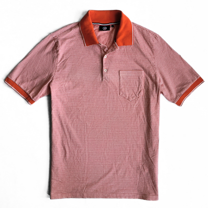 Fusalp Striped Polo Shirt in Orange