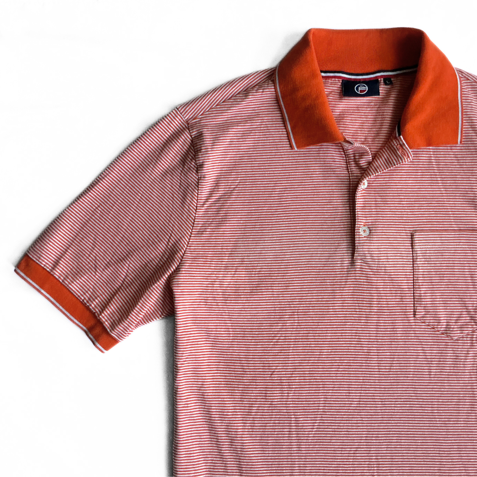 Fusalp Striped Polo Shirt in Orange