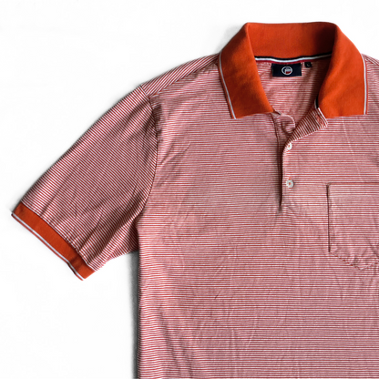 Fusalp Striped Polo Shirt in Orange