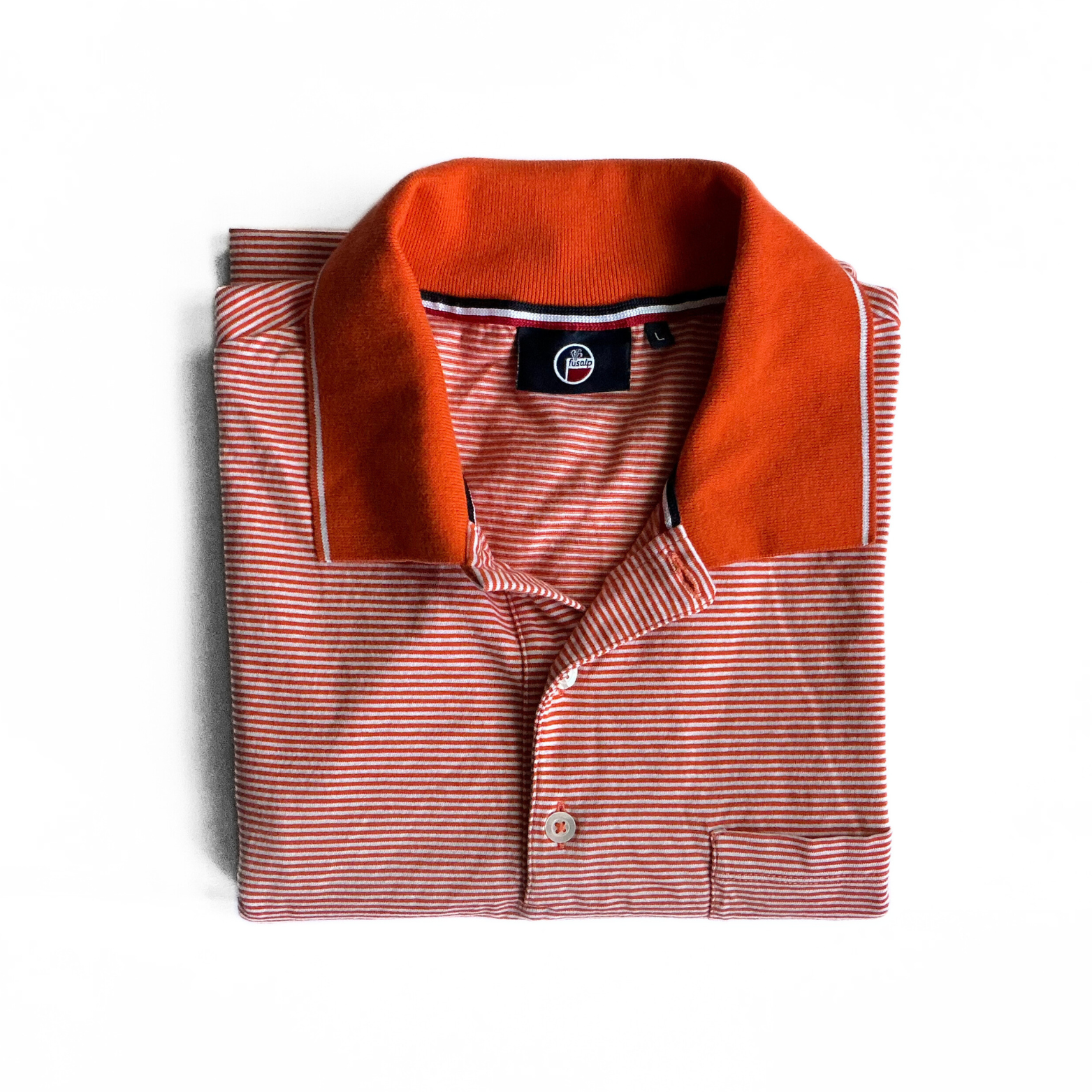 Fusalp Striped Polo Shirt in Orange