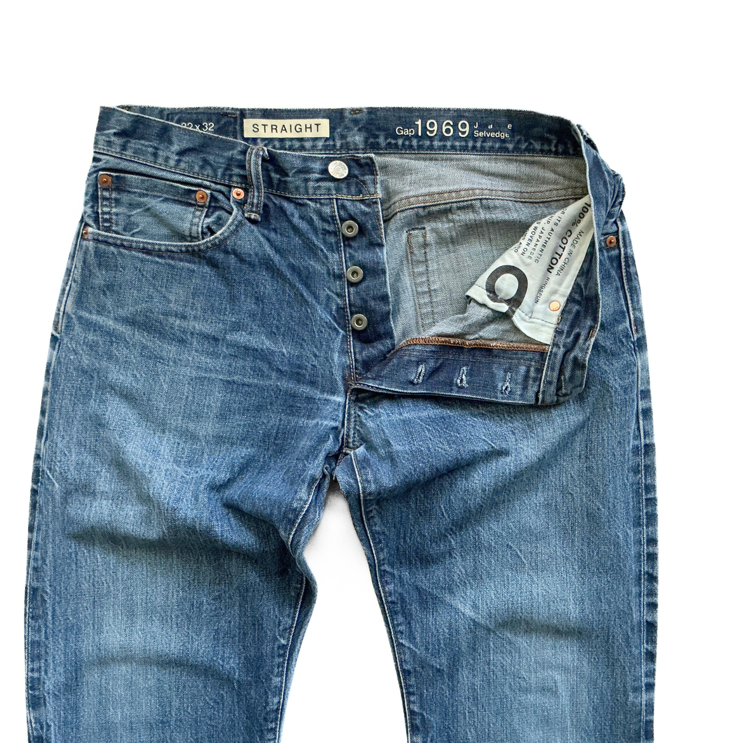 Gap 1969 Japanese Selvedge Denim Jeans in Vintage Blue Wash&nbsp;