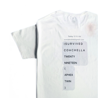 Gildan T Shirt with Aphex Twin Coachella 2019 Graphic Text Message cool clean graphic