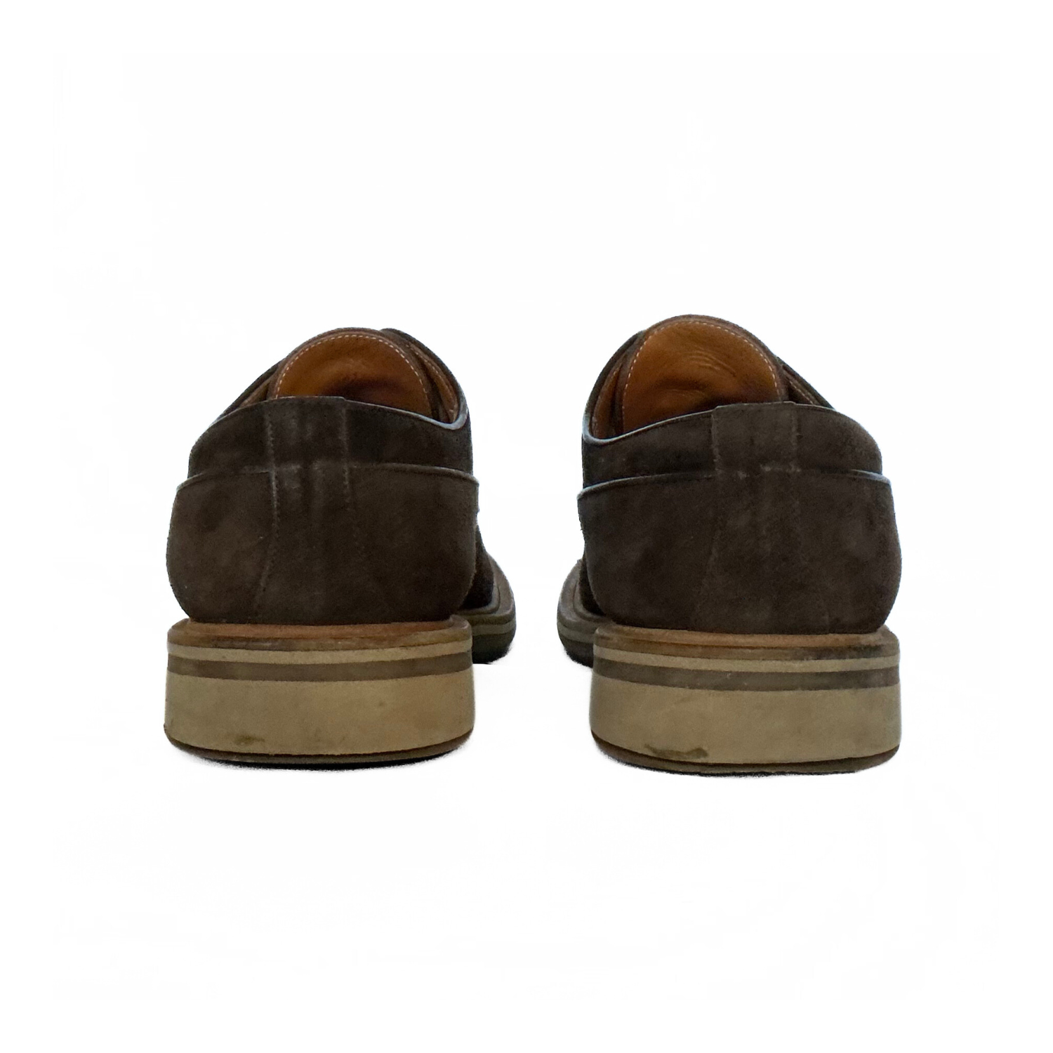 Giorgio Armani Lace Up Derby in Cocoa Brown Suede