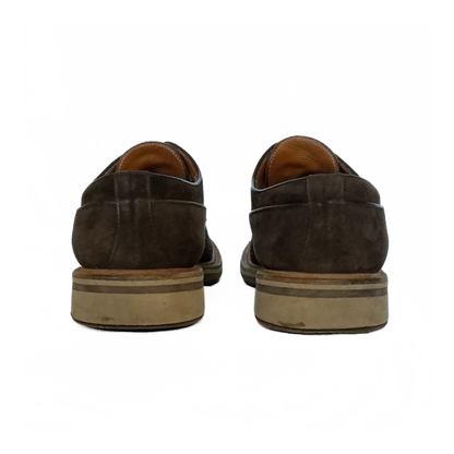 Giorgio Armani Lace Up Derby in Cocoa Brown Suede