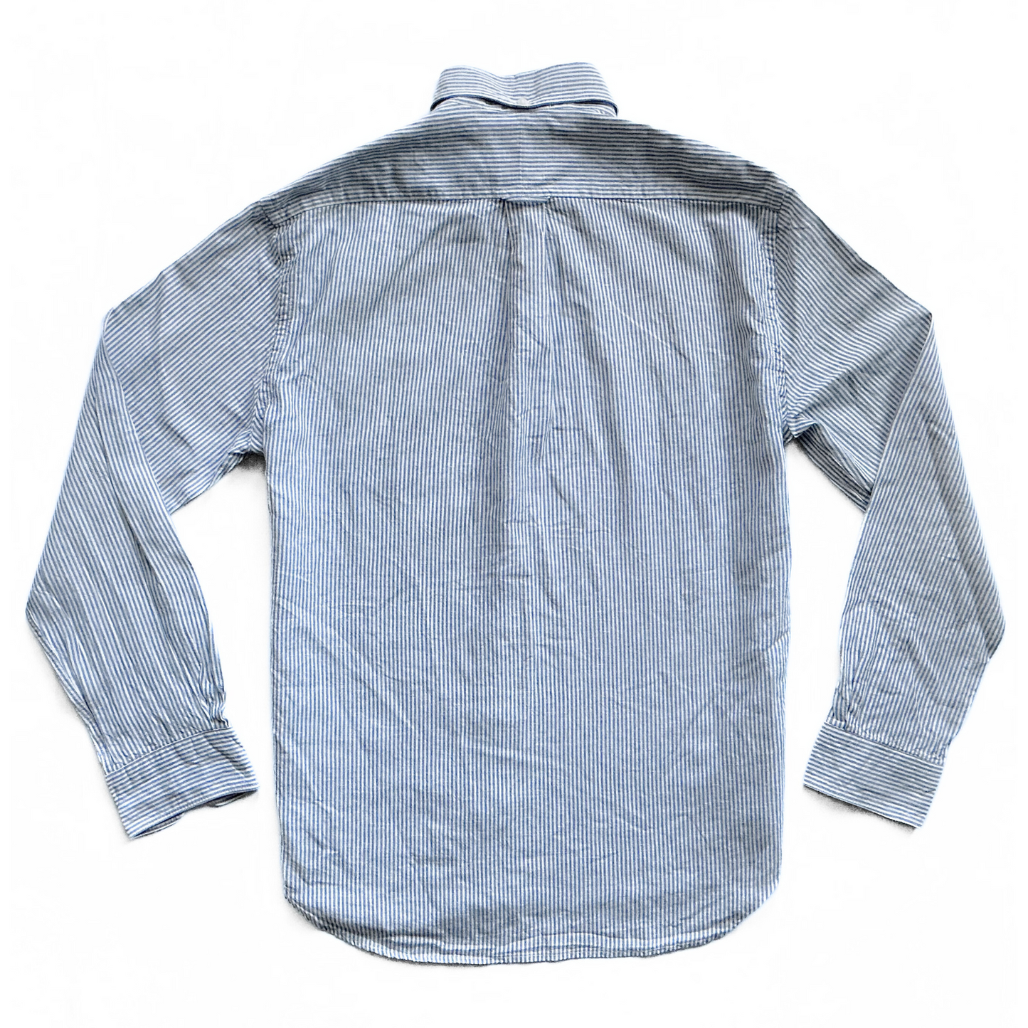 Gitman Vintage Striped Seersucker Linen Shirt in Blue / White