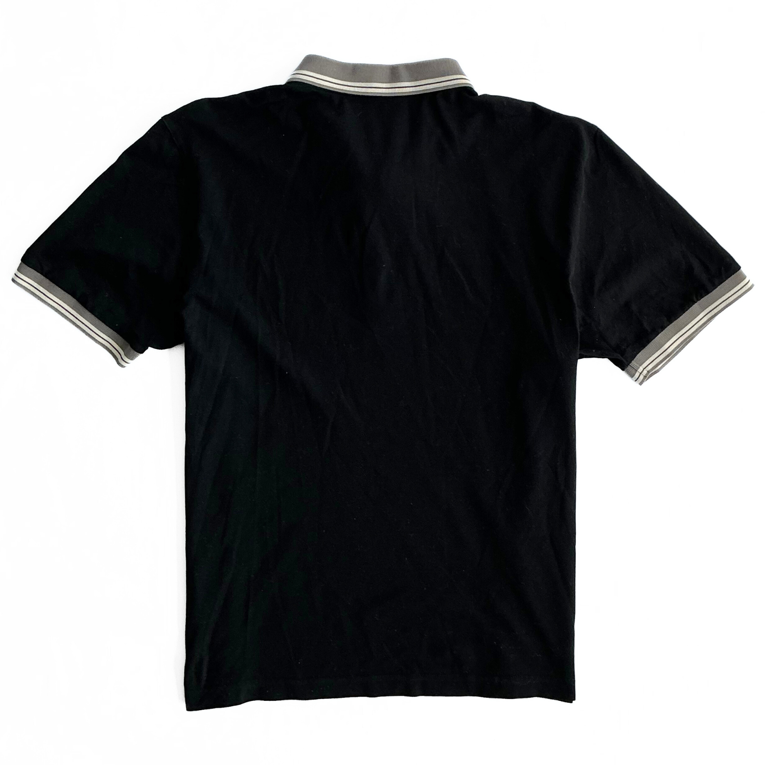Gran Sasso for Syd Jerome Ribbed Half Zip Polo Shirt in Black / Beige / White