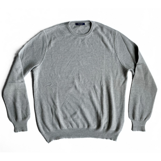 Gran Sasso Ribbed Wool Sweater in Light Grey