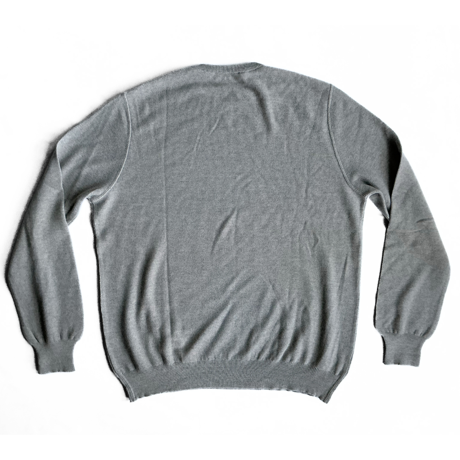 Gran Sasso Ribbed Wool Sweater in Light Grey
