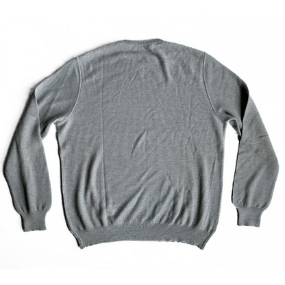 Gran Sasso Ribbed Wool Sweater in Light Grey