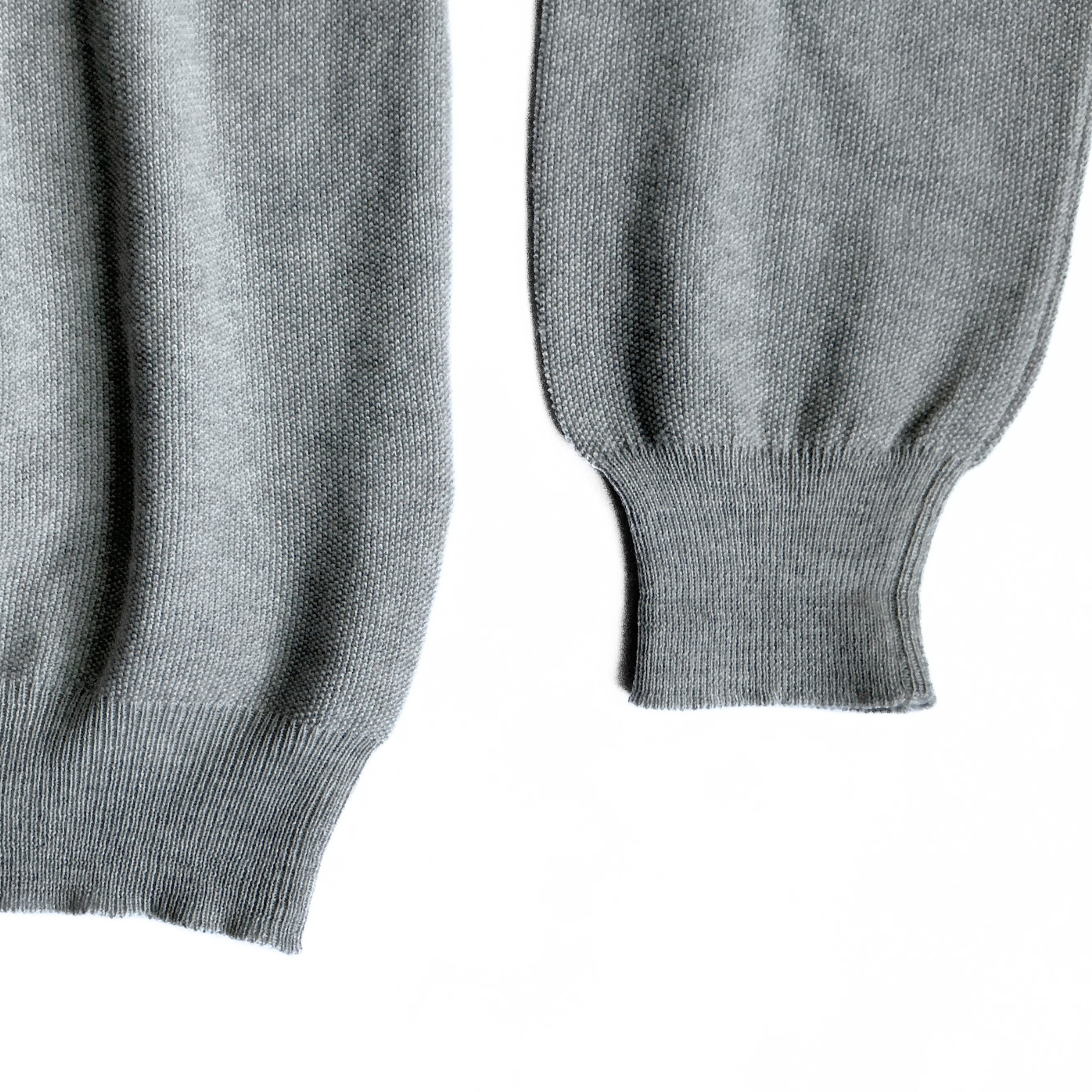 Gran Sasso Ribbed Wool Sweater in Light Grey