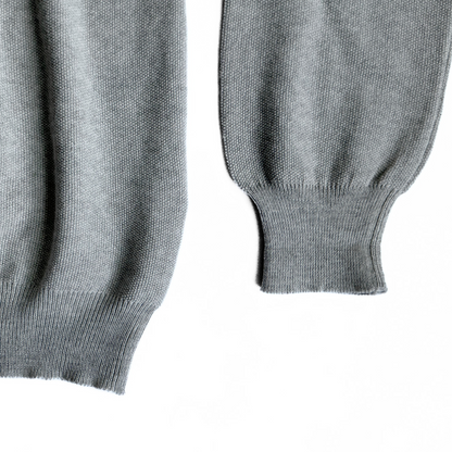 Gran Sasso Ribbed Wool Sweater in Light Grey