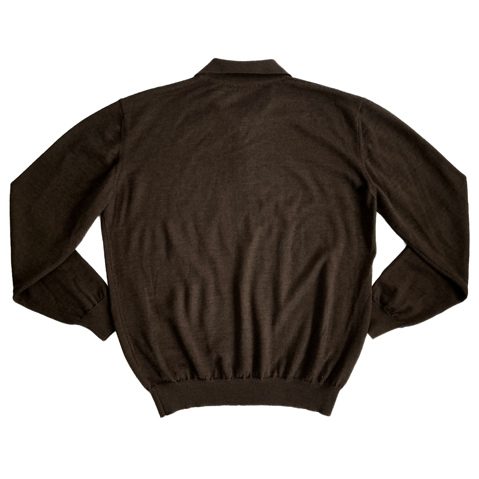 Guy Laroche Homme Paris Knitted Polo Shirt in Mahogany Brown