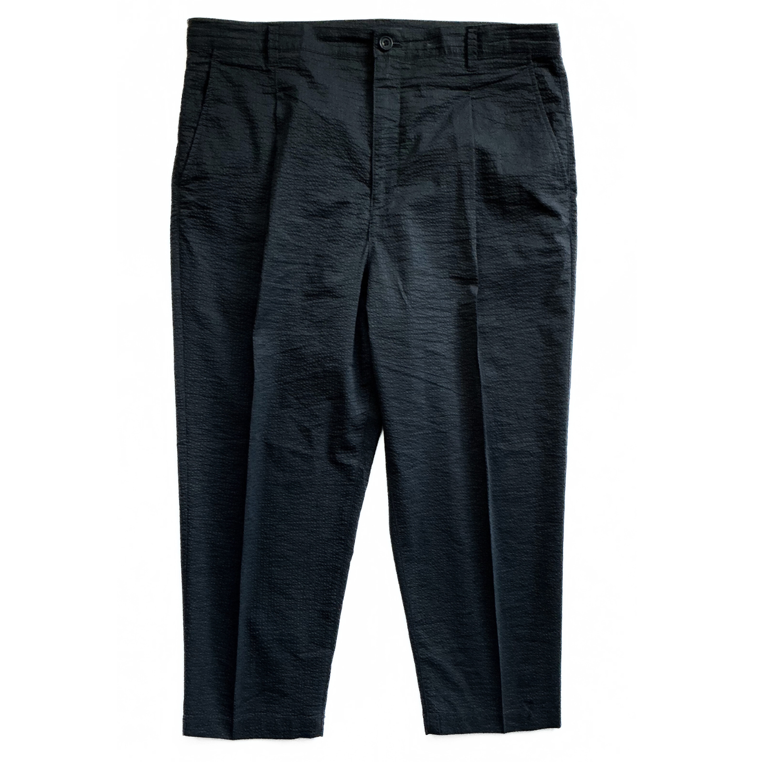 Helmut Lang Cropped Seersucker Elastane Pants