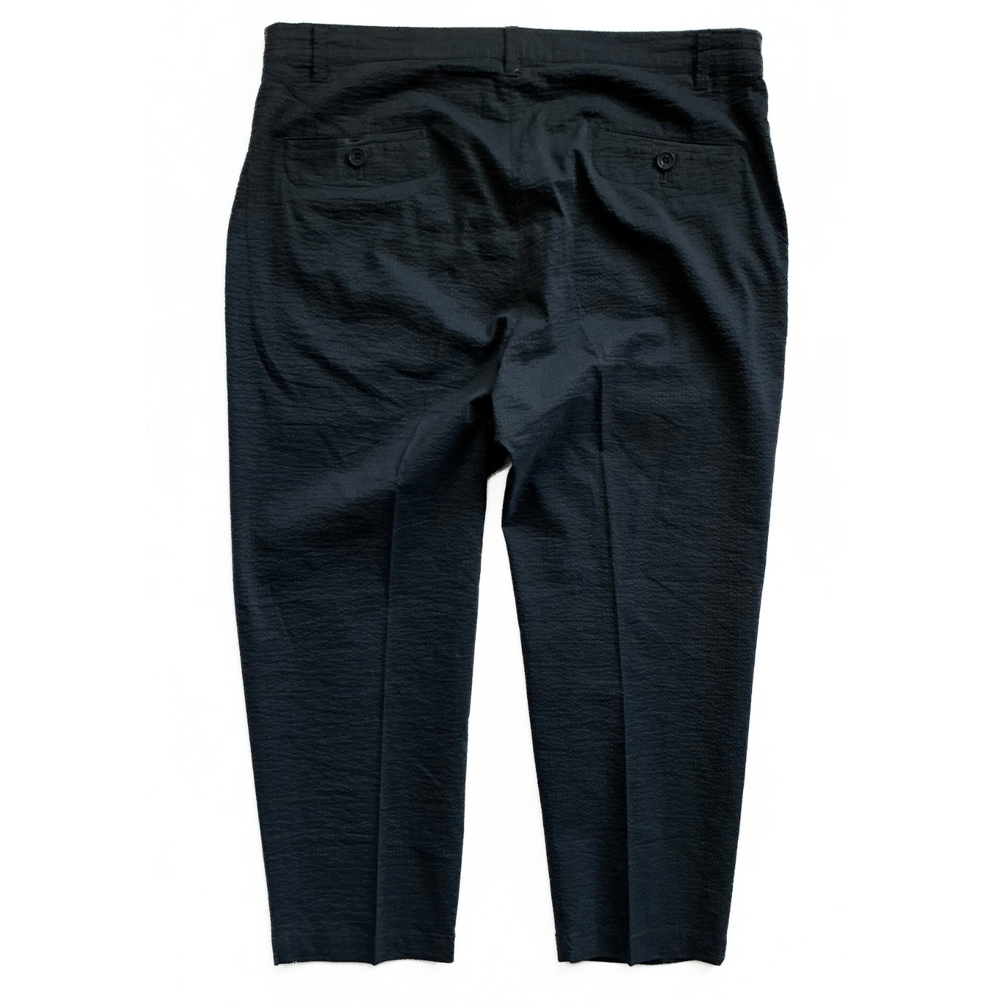 Helmut Lang Cropped Seersucker Elastane Pants