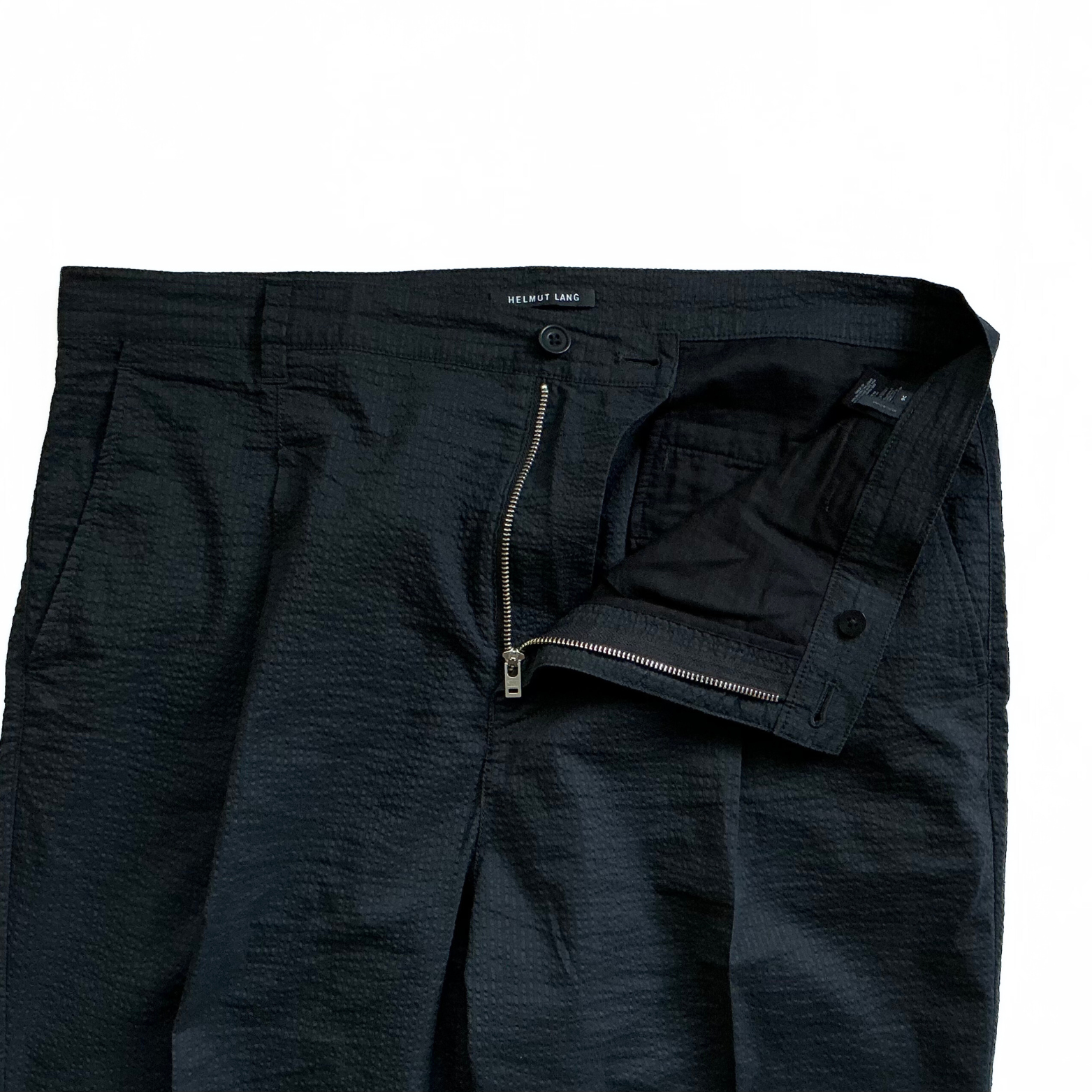 Helmut Lang Cropped Seersucker Elastane Pants