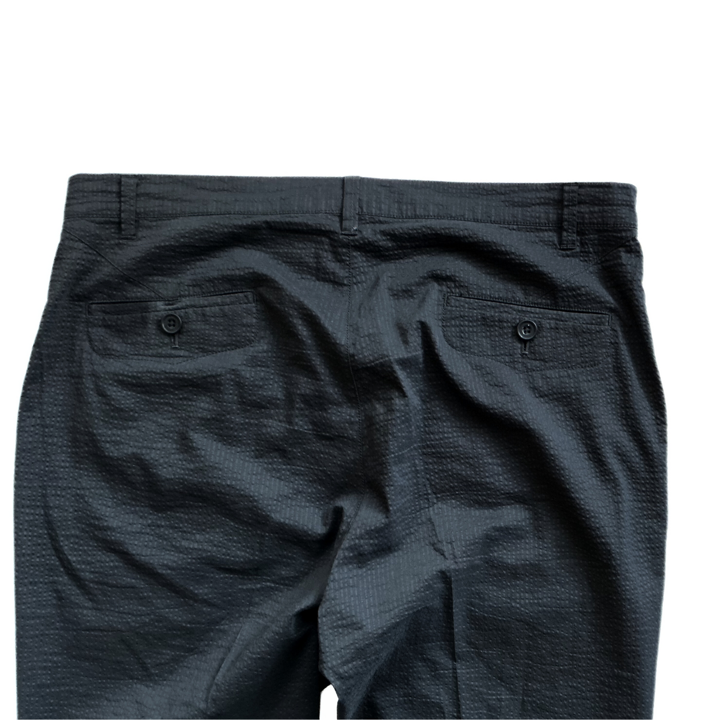Helmut Lang Cropped Seersucker Elastane Pants