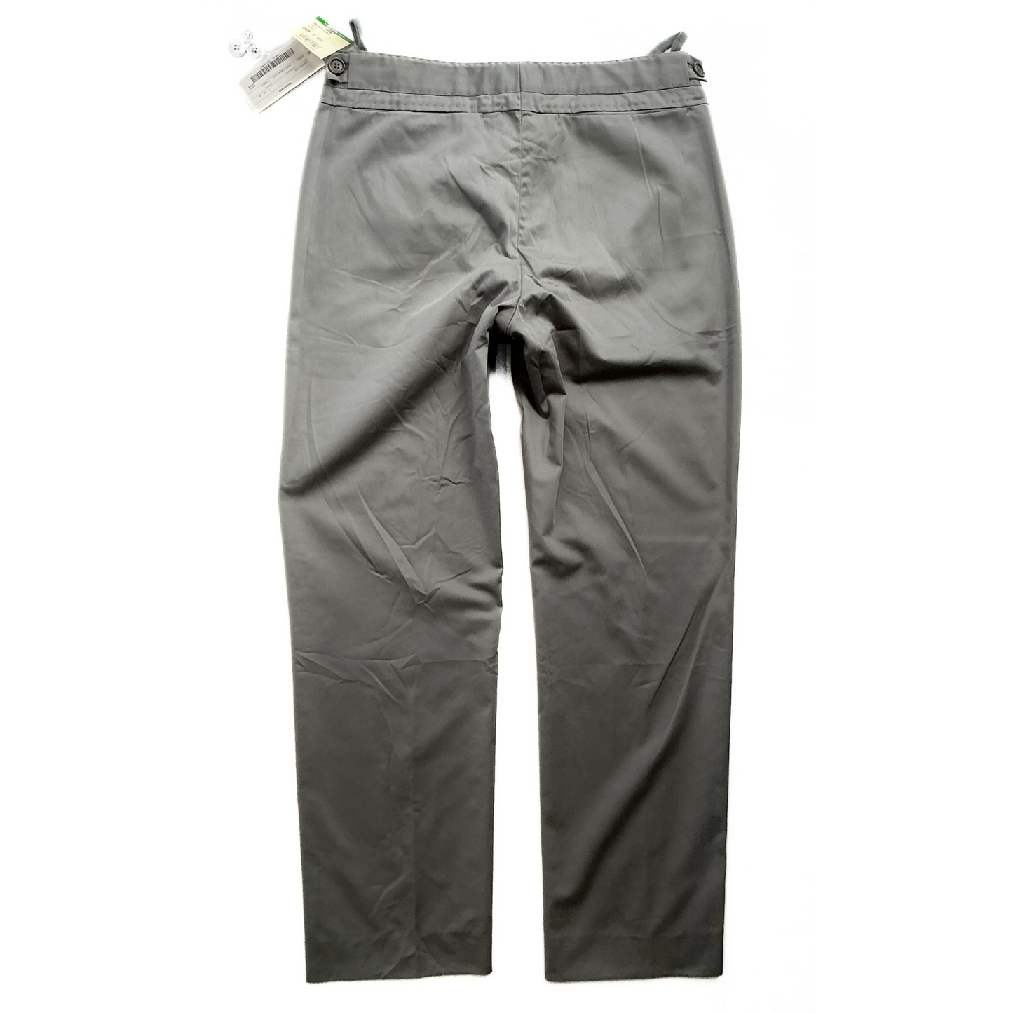 Early 2000s Archive Helmut Lang Retro High Tech Light Chino Pants in Metallic Grey