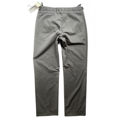 Early 2000s Archive Helmut Lang Retro High Tech Light Chino Pants in Metallic Grey