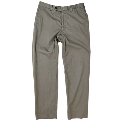 Incotex Slowear Slack Trousers in Military Green / Grey