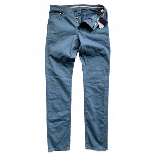Isaia Gabardine Tinto Capo Pants in Pastel Blue