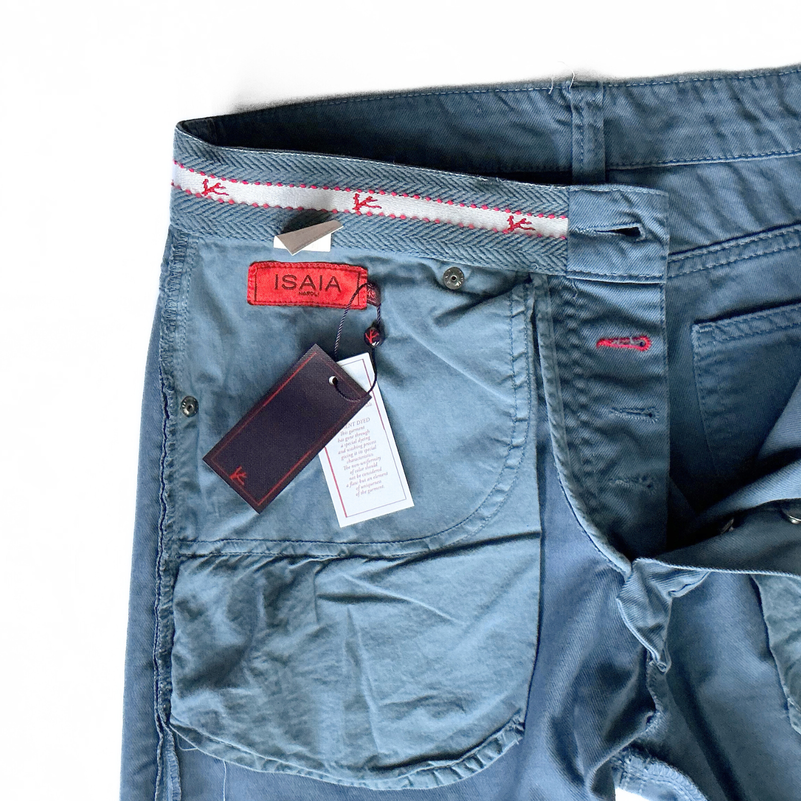 Isaia Gabardine Tinto Capo Pants in Pastel Blue