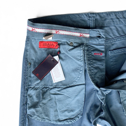 Isaia Gabardine Tinto Capo Pants in Pastel Blue