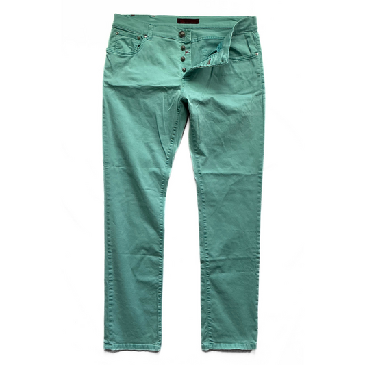 Isaia Napoli Kurabo Japanese Denim in Turqoise