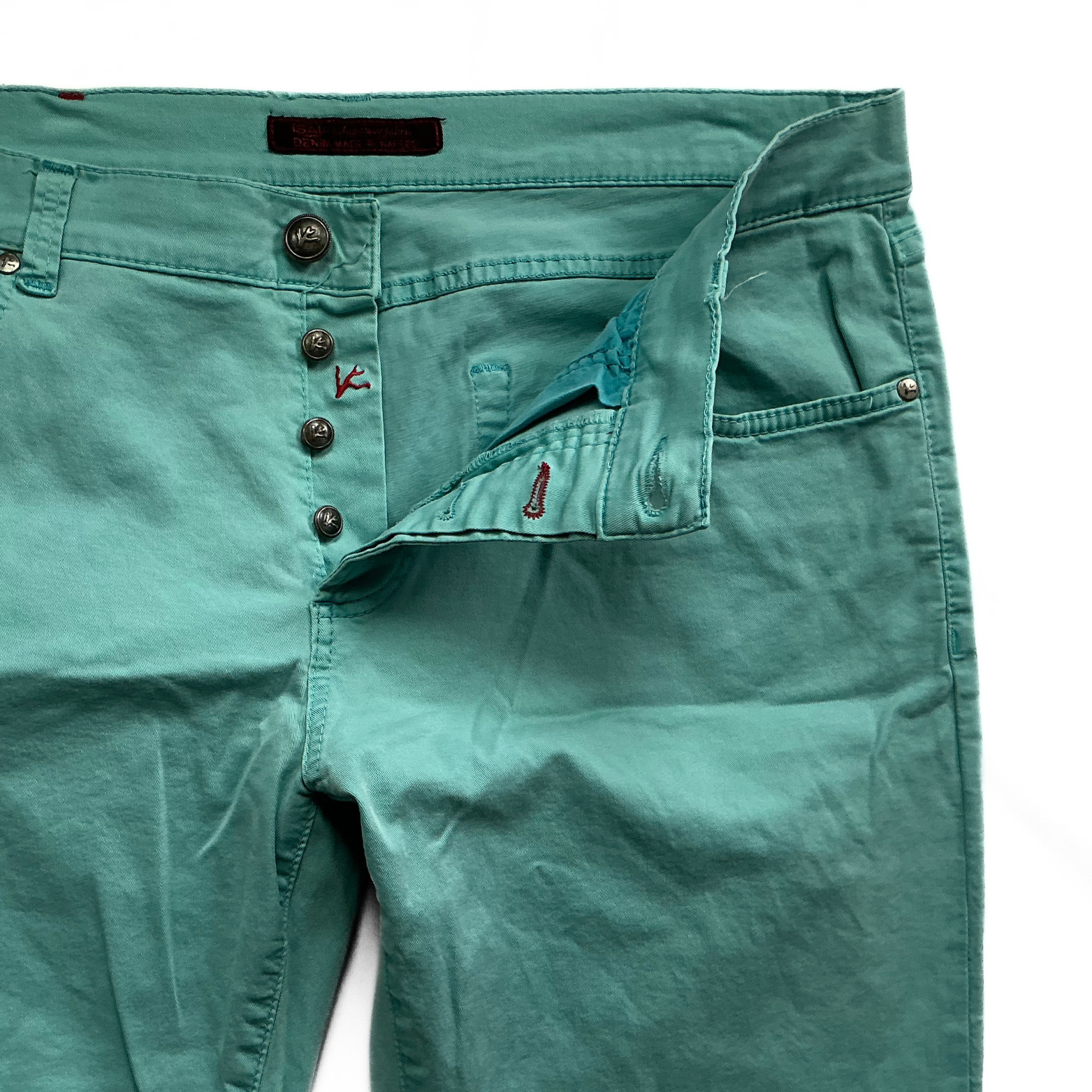 Isaia Napoli Kurabo Japanese Denim in Turqoise