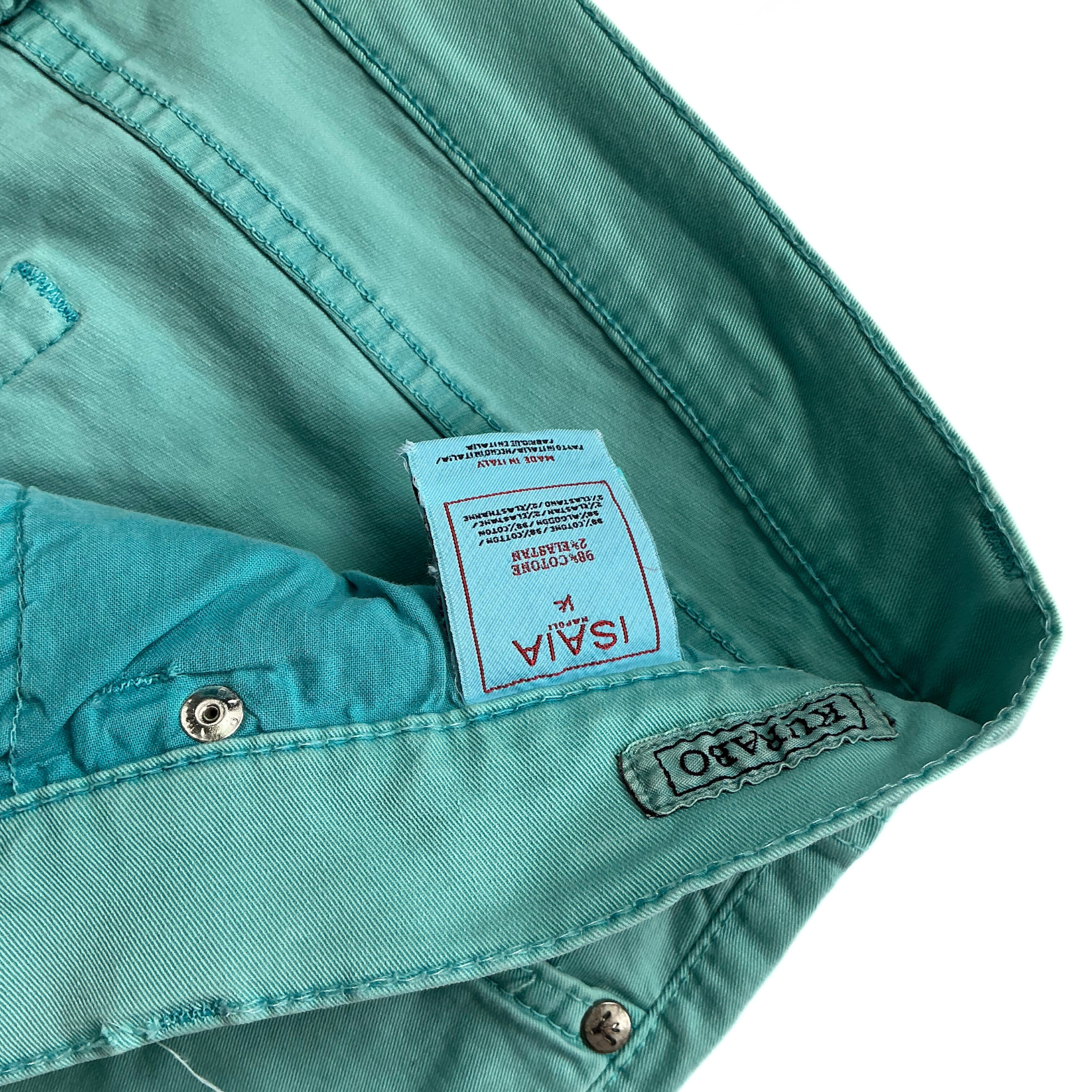 Isaia Napoli Kurabo Japanese Denim in Turqoise