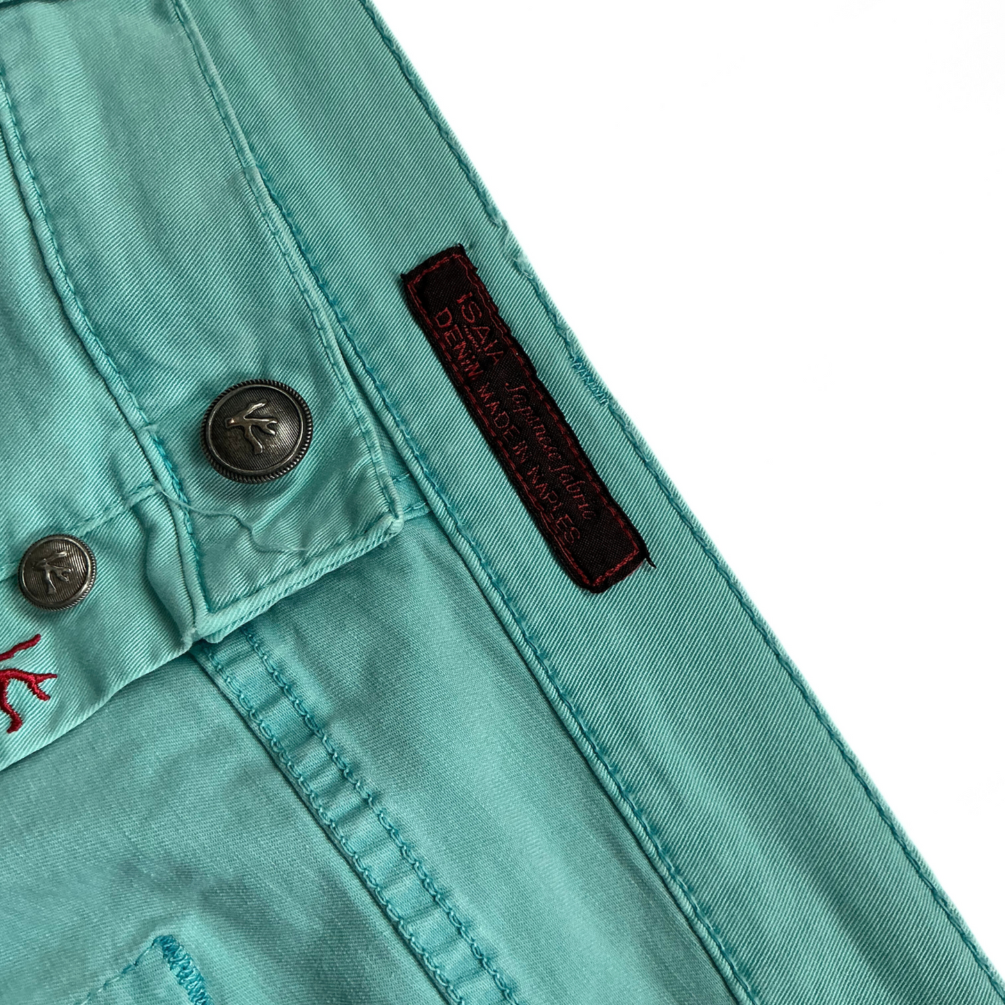 Isaia Napoli Kurabo Japanese Denim in Turqoise