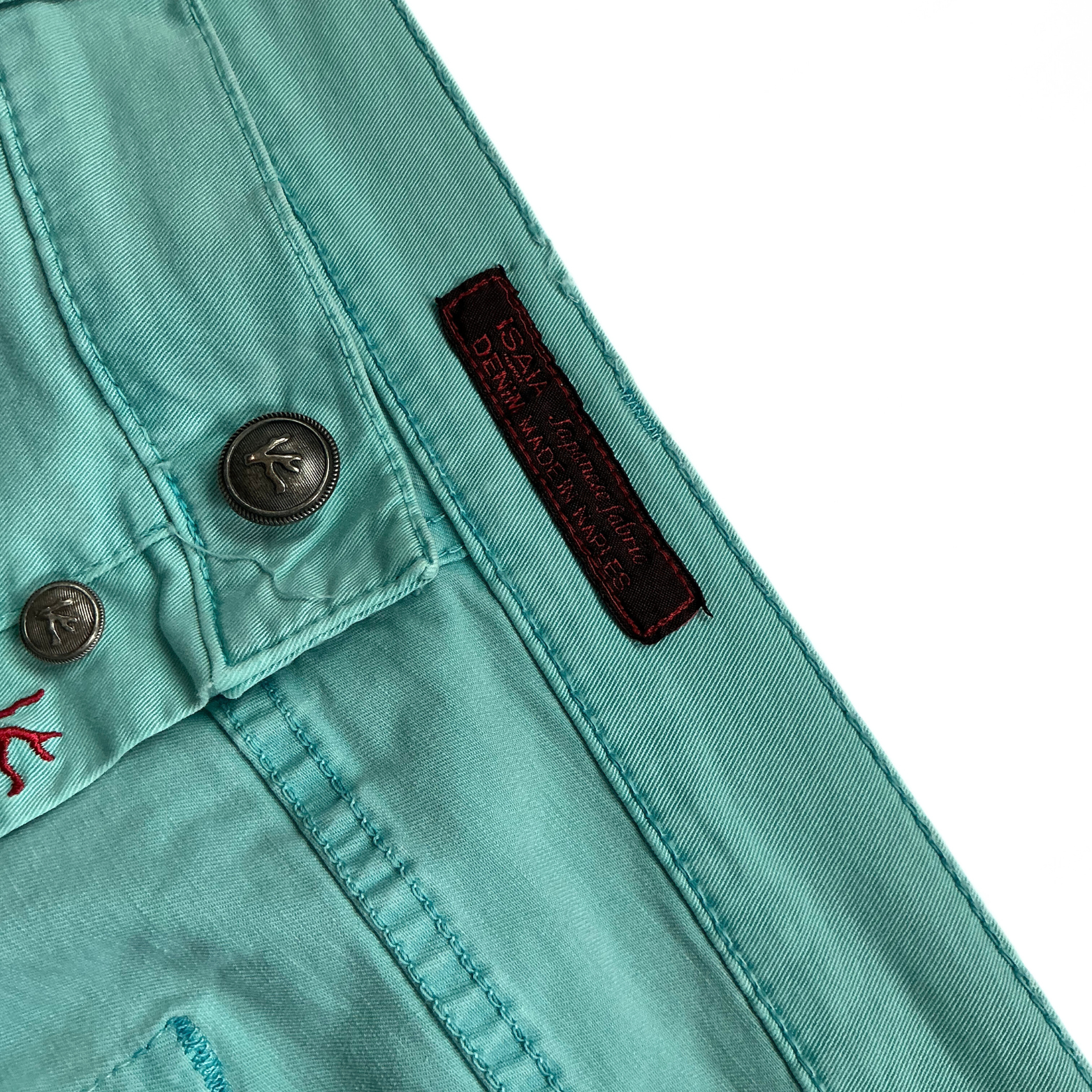 Isaia Napoli Kurabo Japanese Denim in Turqoise