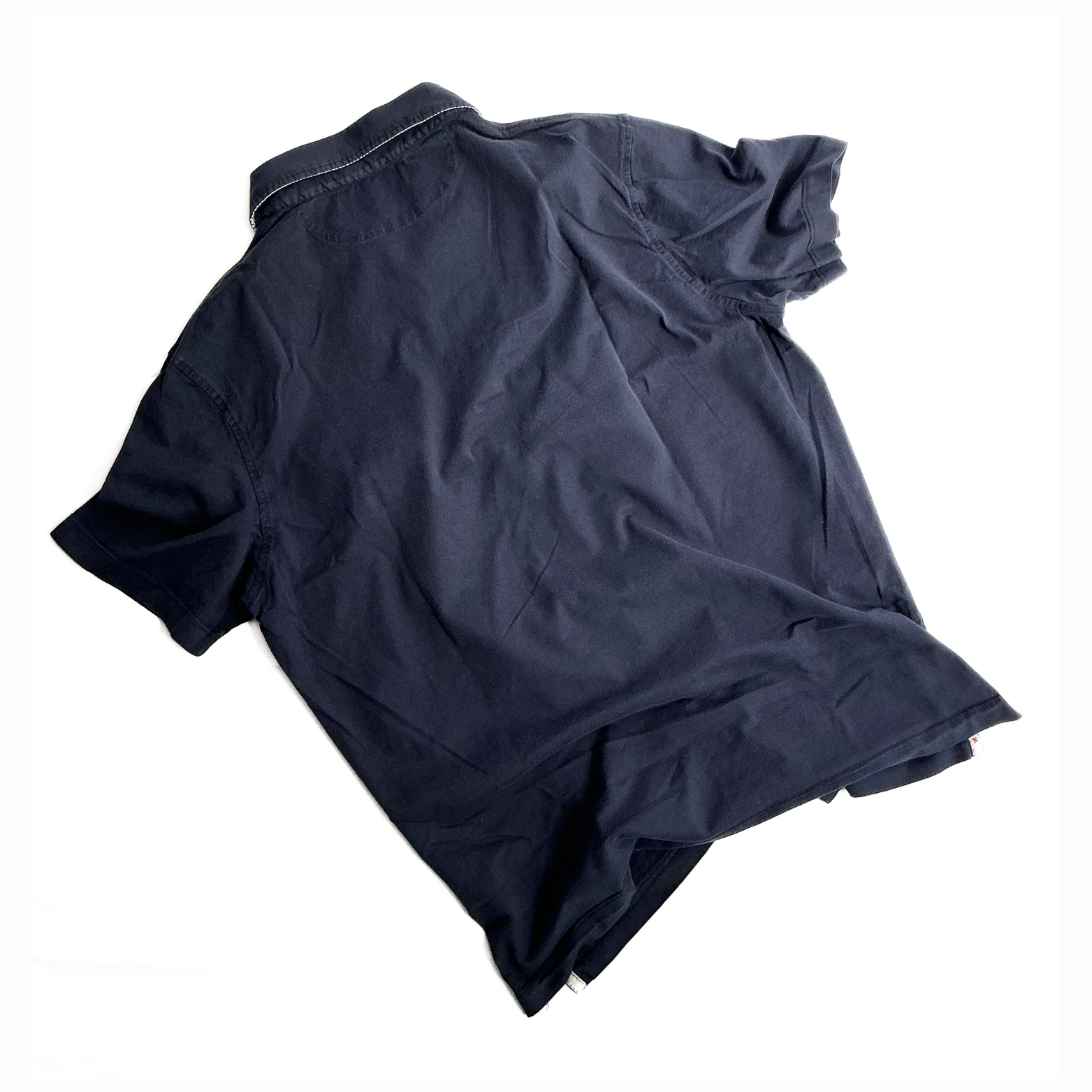 Isaia Napoli Short Sleeve Polo Shirt Navy Made in Italy