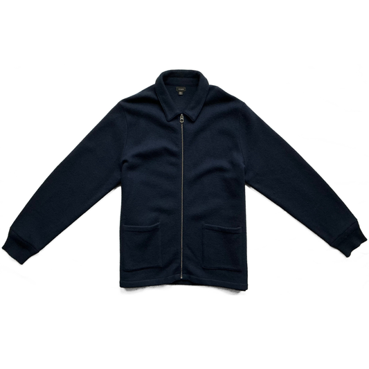 J. Crew Boiled Merino Wool Coach Jacket in Navy