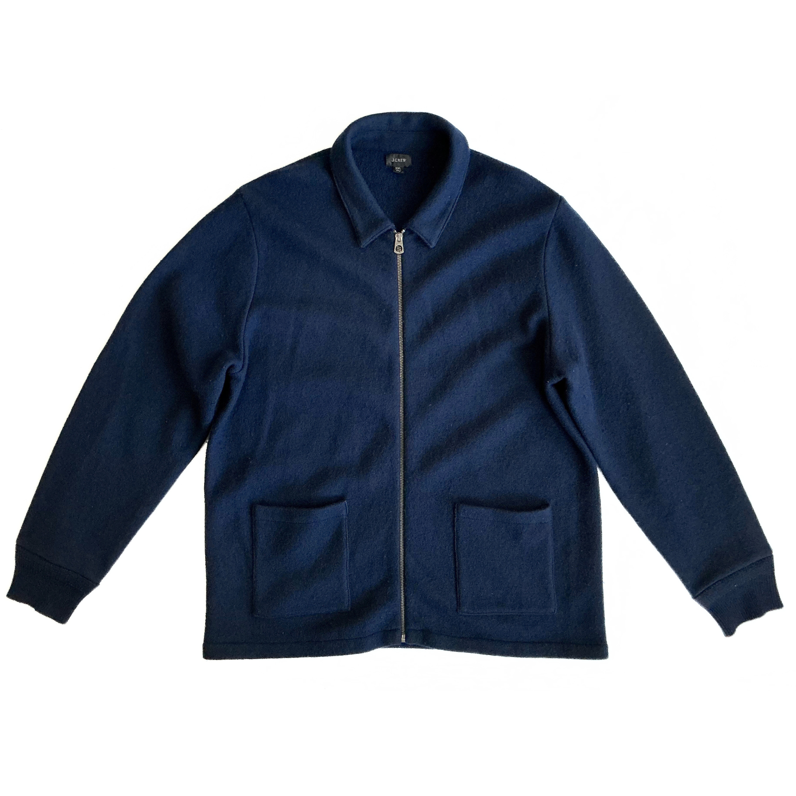 J. Crew Boiled Merino Wool Coach Jacket in Navy