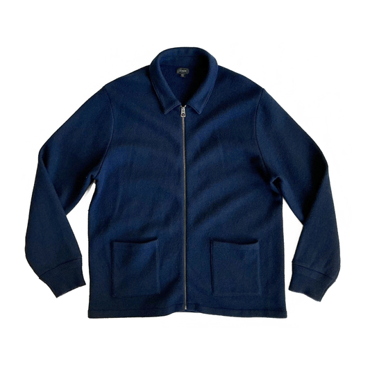 J. Crew Boiled Merino Wool Coach Jacket in Navy