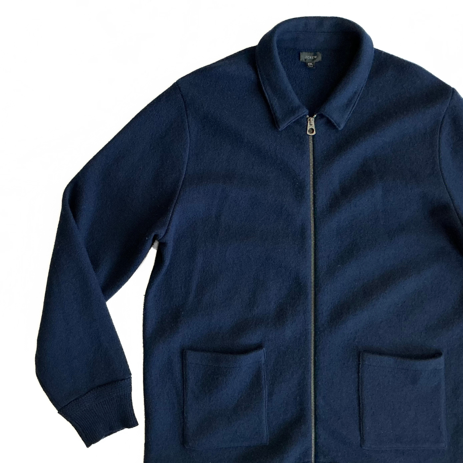 J. Crew Boiled Merino Wool Coach Jacket in Navy