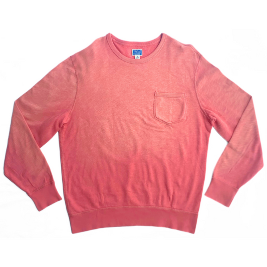 J.Crew Lightweight sunfaded red french terry pocket sweatshirt 