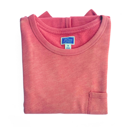 J.Crew Lightweight sunfaded red french terry pocket sweatshirt 