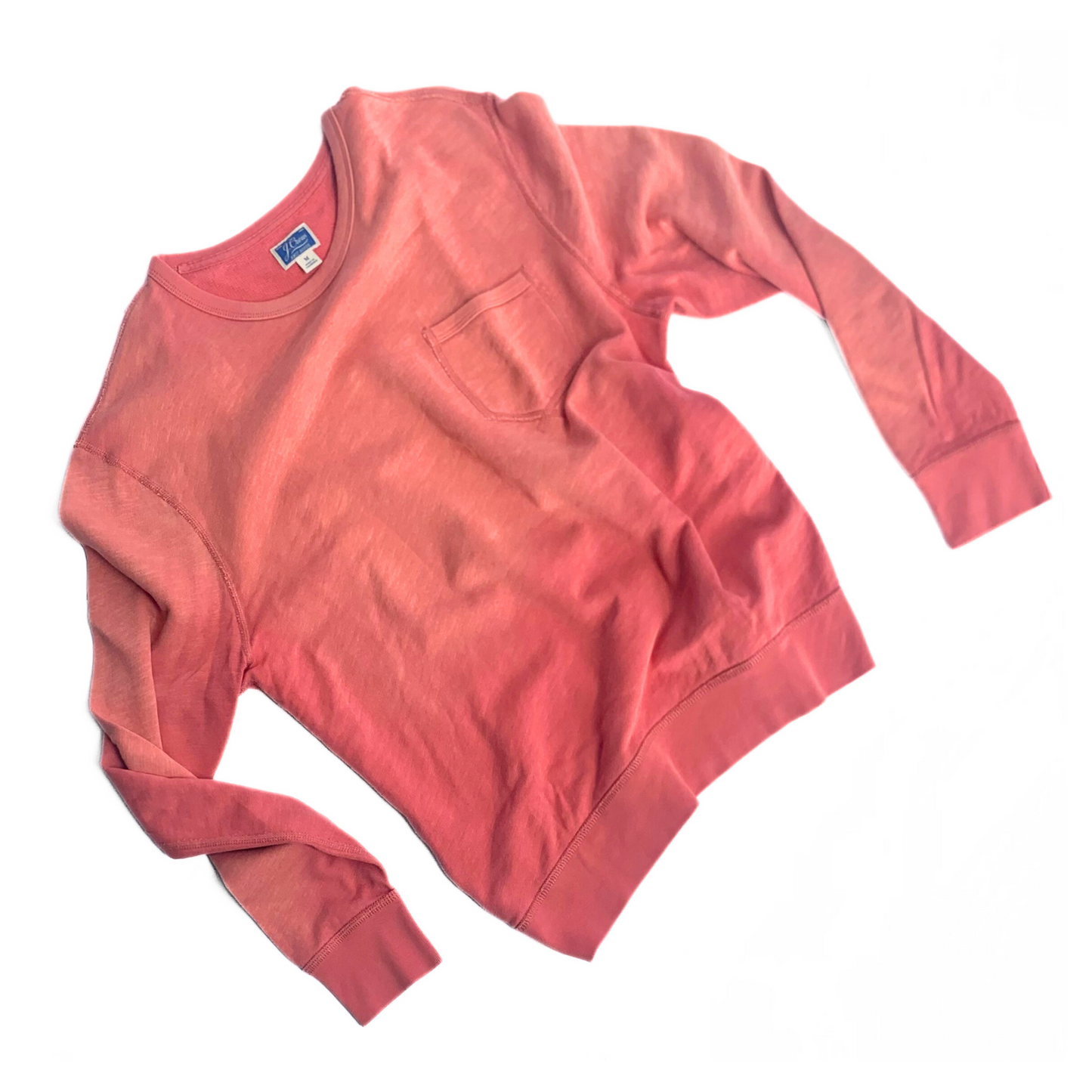 J.Crew Lightweight sunfaded red french terry pocket sweatshirt 