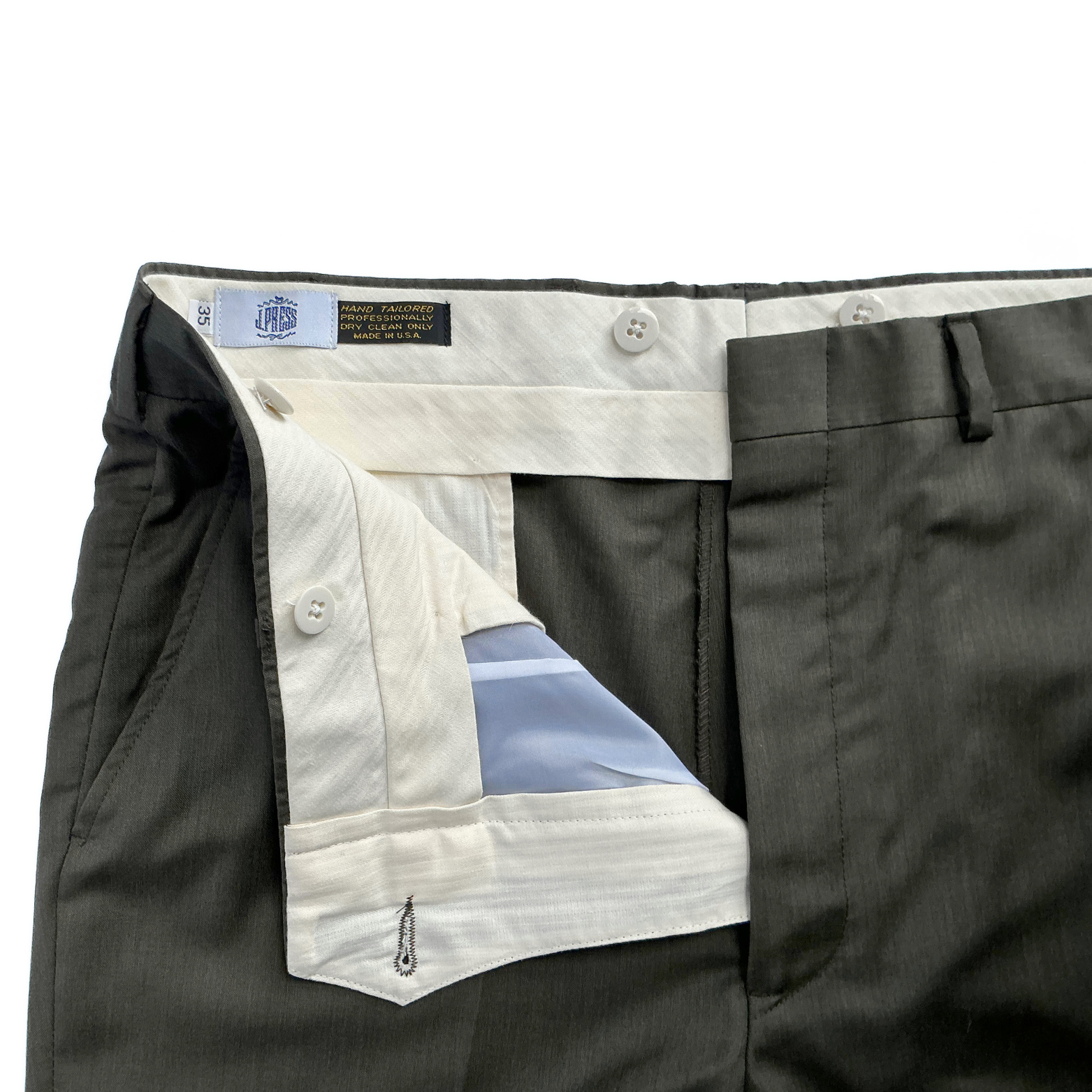 J. Press Hand Tailored Pants in Military Green