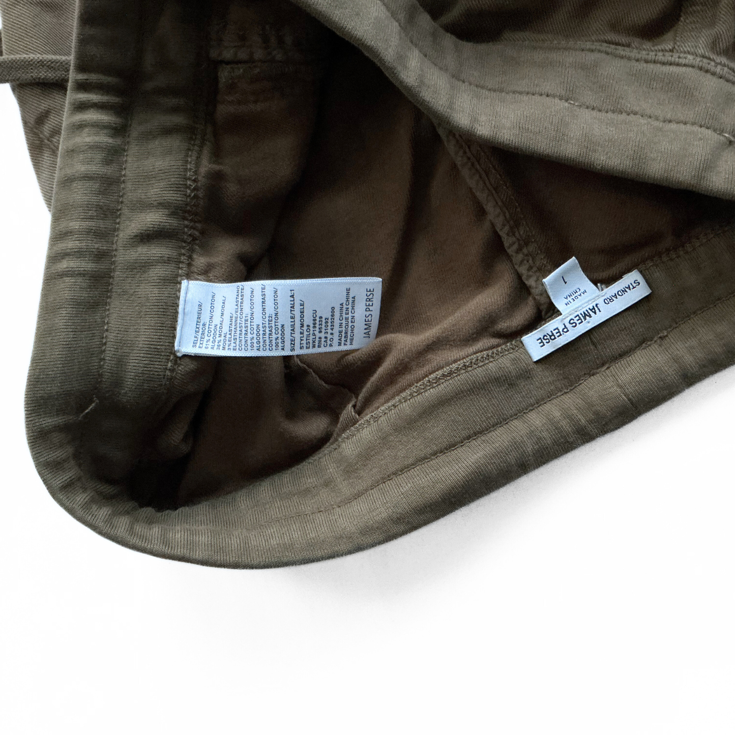 James Perse Jogging Pants in Military Khaki Green