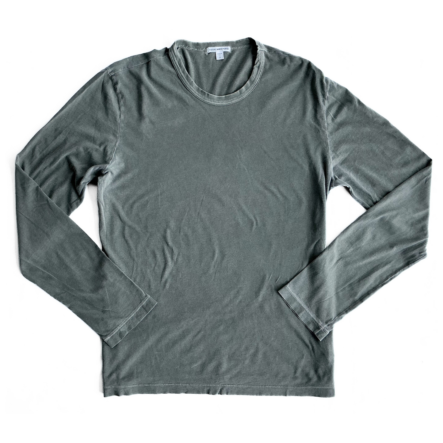 James Perse Longsleeve T Shirt in Military Green