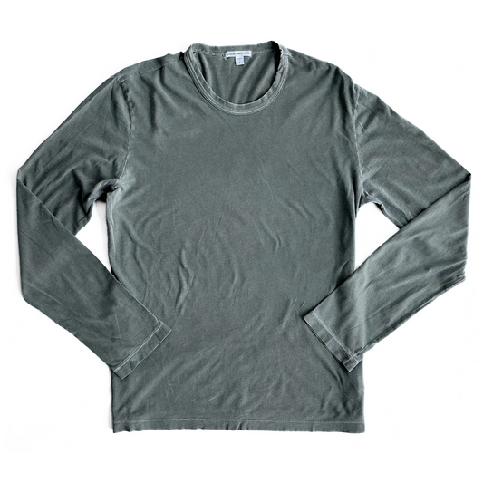 James Perse Longsleeve T Shirt in Military Green