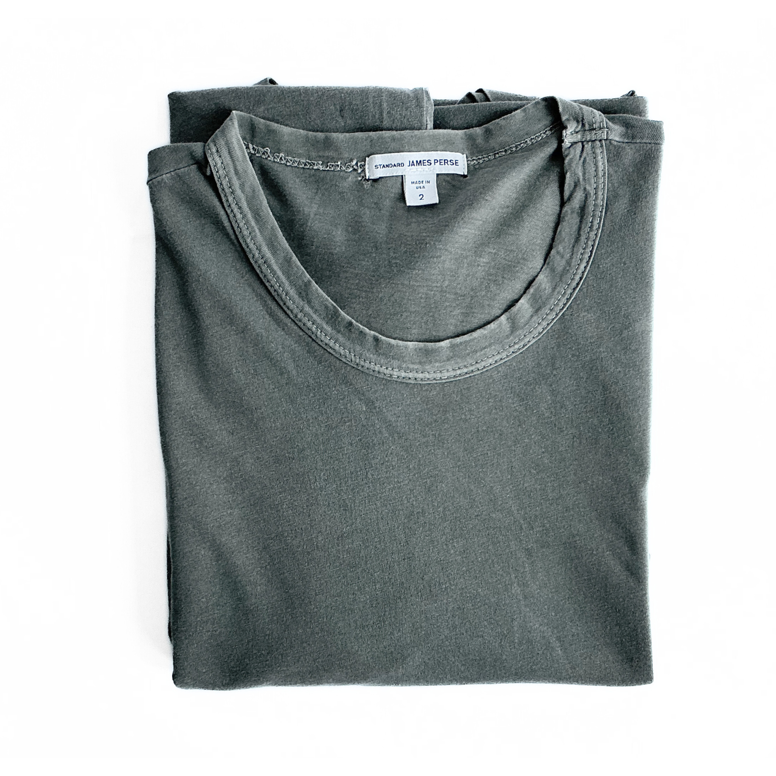James Perse Longsleeve T Shirt in Military Green